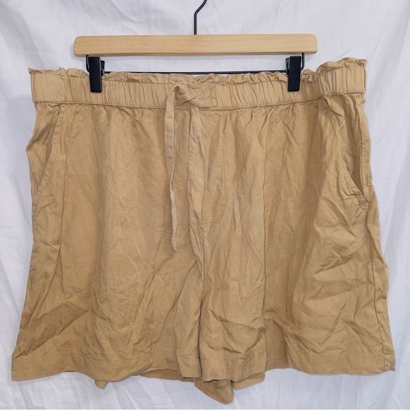 Lucky Brand Brown High Waisted Elastic Waistband Stretchy Casual Shorts size XL - Picture 1 of 5